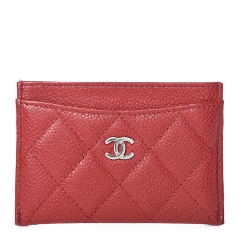 chanel red cardholder